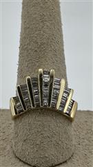 Lady's Diamond Cluster Ring 40 Diamonds 1.20 Carat T.W. 14K Yellow Gold 6.81g